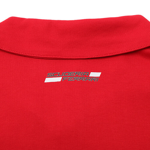 Scuderia Ferrrari Striped Polo Golf Shirt Red 