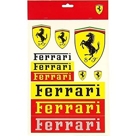 Official Scuderia Ferrari Formula One Team decals yellow, black, red, shield, prancing horse and letters logo