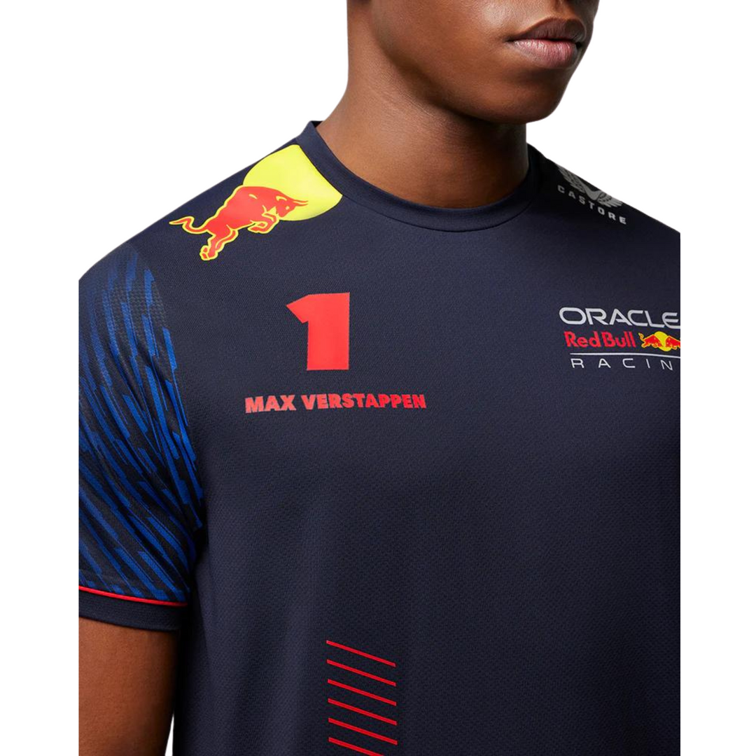 2023 Castore Red Bull Racing F1™ Max Verstappen #1 T-shirt- Men - Navy