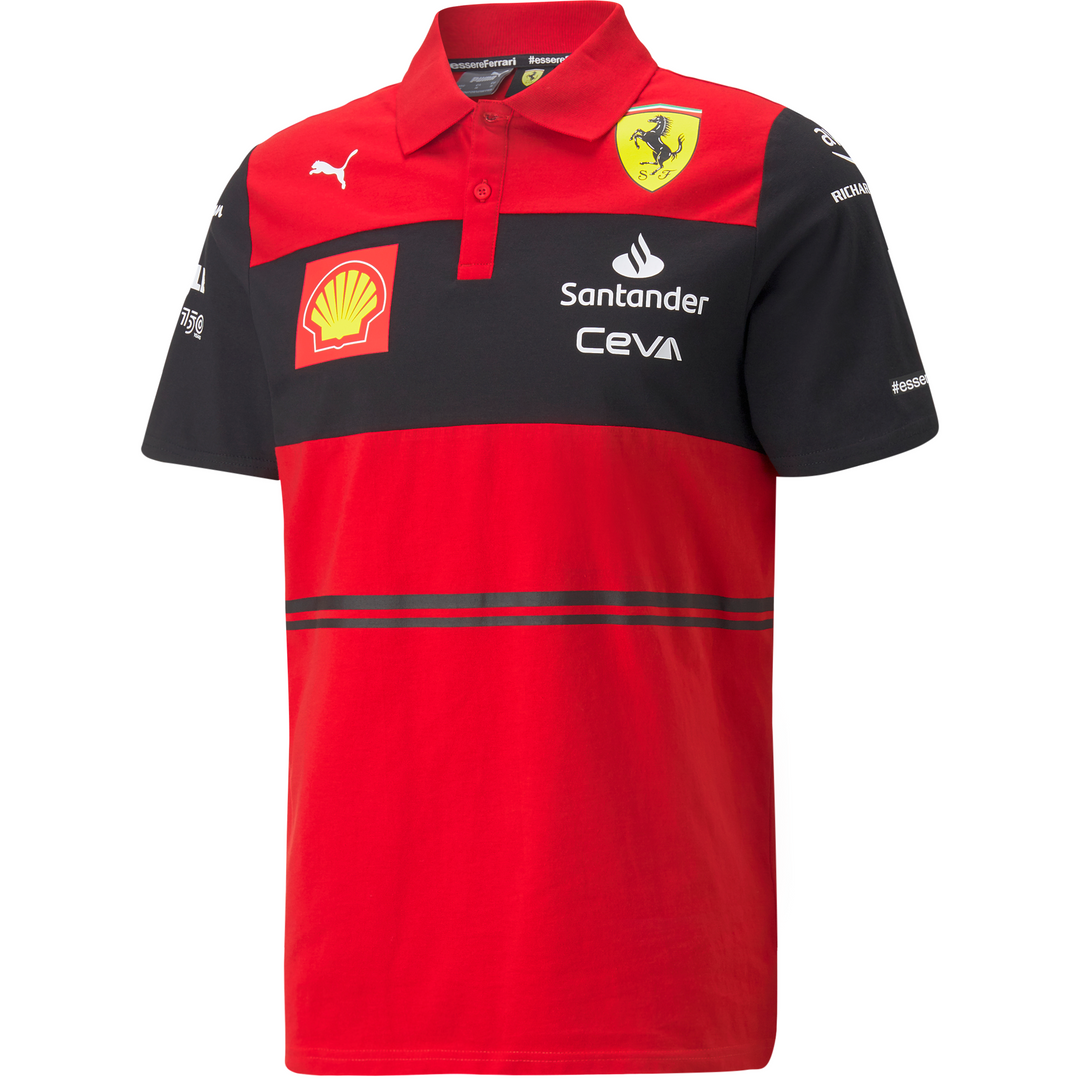 Genuine 2022 Scuderia Ferrari F1 Team Mens Polo Shirt Red 
