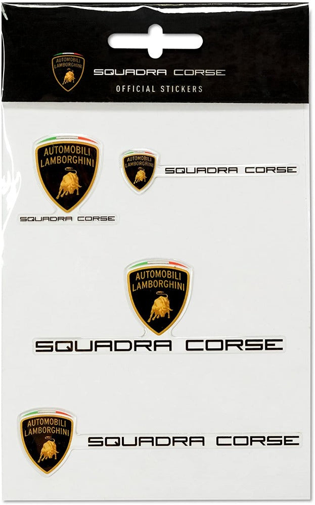 Officially Licensed Lamborghini Squadra Adhesive  3D Silicone Sticker Pack