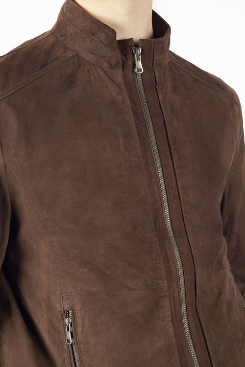 State of Art Leather Goat Suede Modern Classics Jacket - Men - Brown
