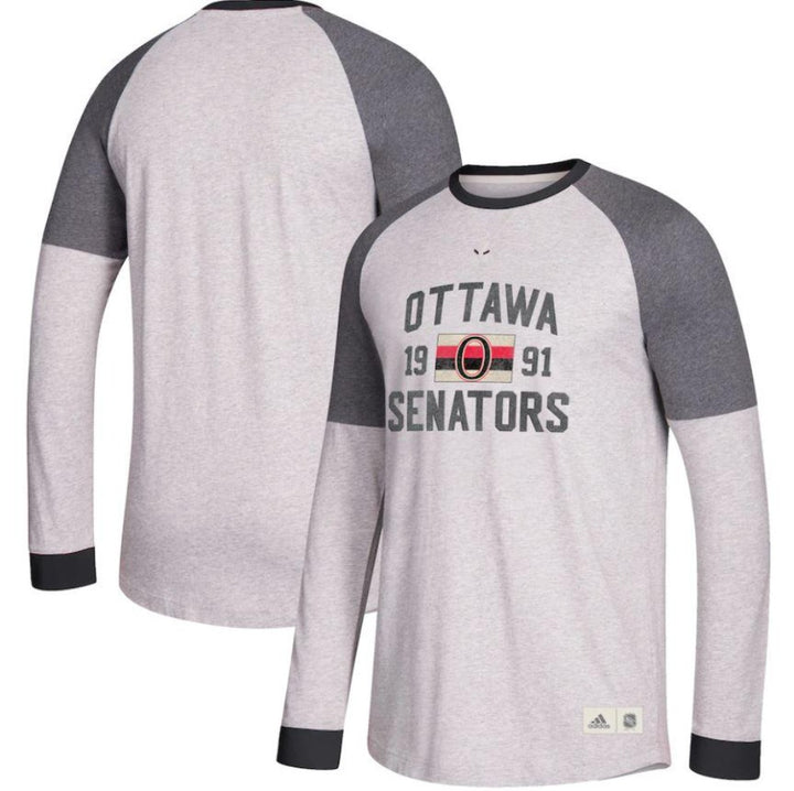 Adidas Ottawa Senators Vintage Long Sleeve Sweatshirt - Men - Grey