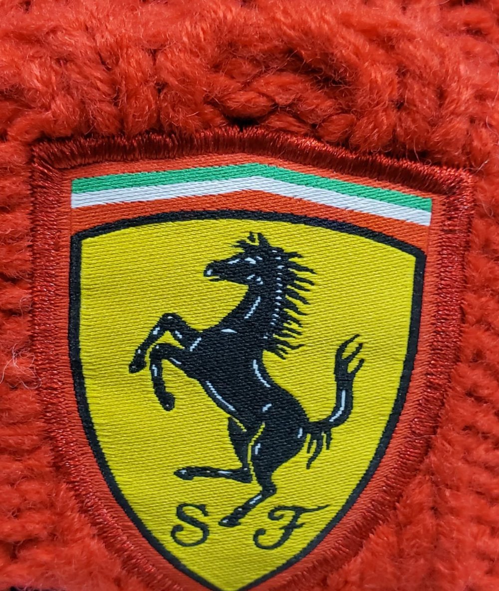 Scuderia Ferrari Pom Pom winter beanie children's unisex pom pom tuque hat - Kids - Red
