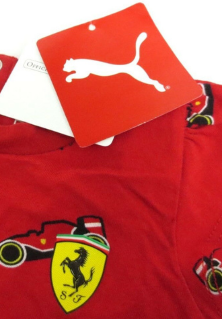 Scuderia Ferrari Puma Infant Graphic Conjunto de dos piezas con pantalones cortos - Niños - Rojo y gris