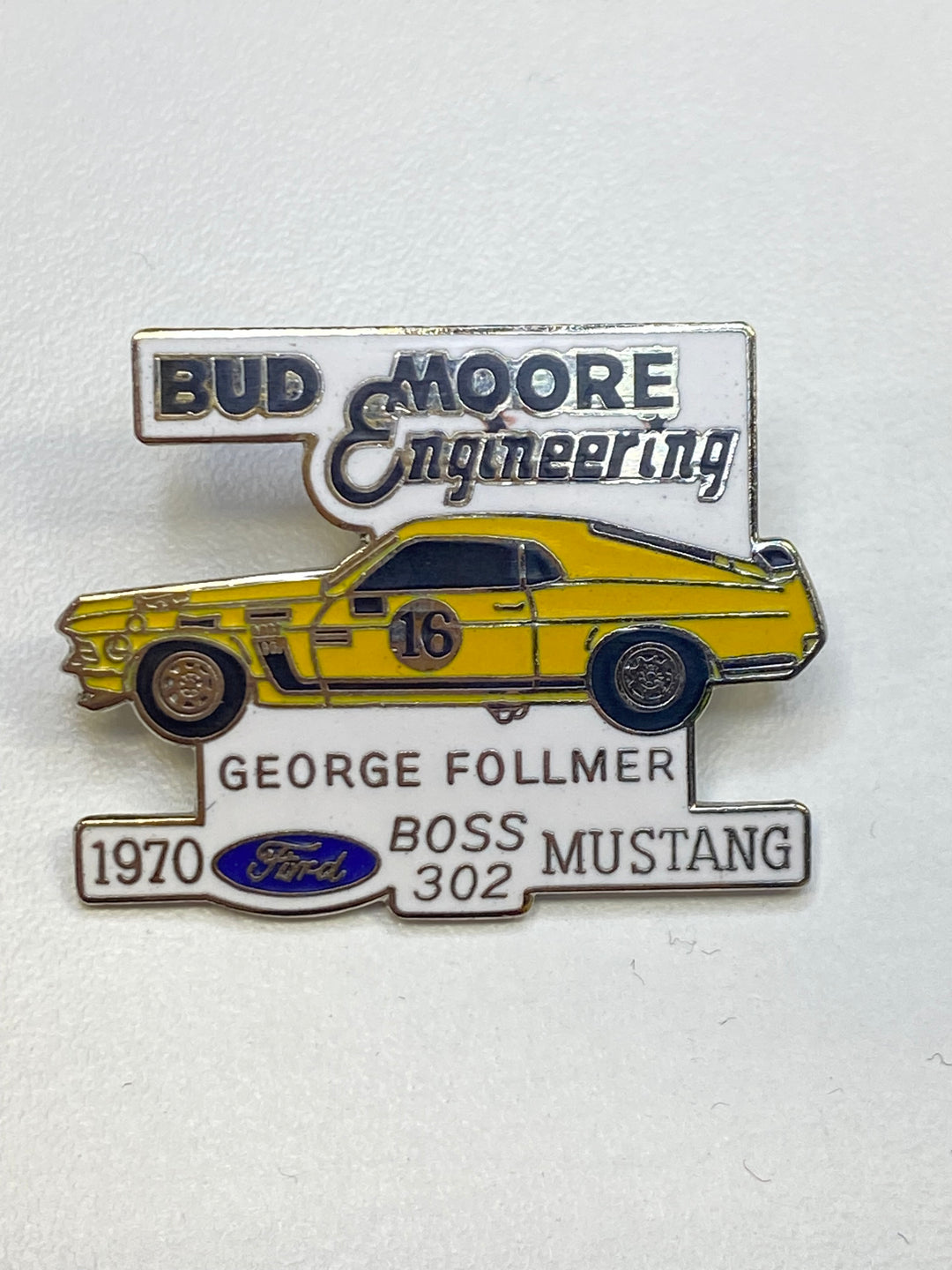 George Follmer 1970 Ford Mustang Bud More Engineering Pin - Accessories - Multicolor