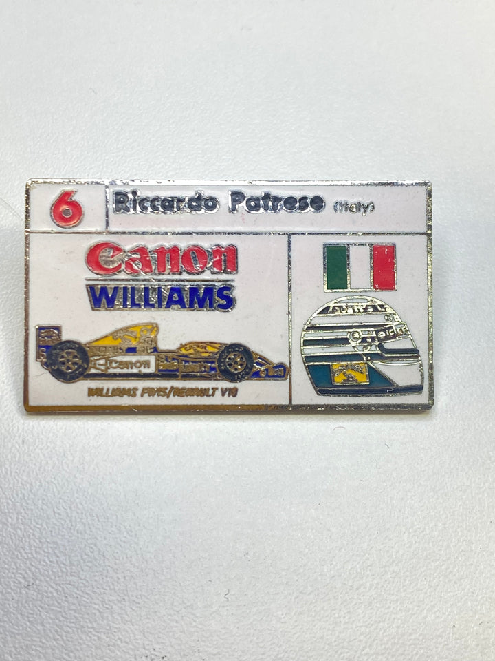 Pin de solapa del equipo Riccardo Patrese #6 Williams F1™ - Accesorios - Multicolor