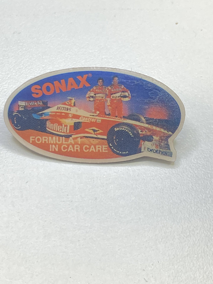 Alex Zanardi and Heinz Harald Frentzen Sonax Formula 1™ Car Care Pin - Accessories - Multicolor