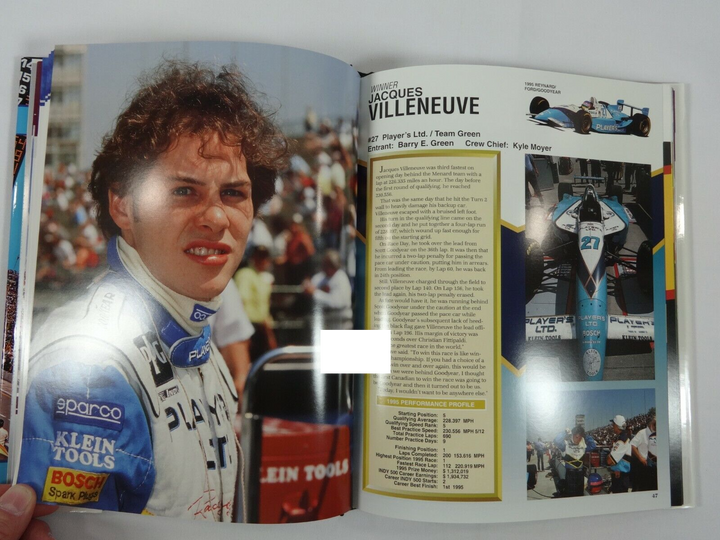 1995 Indy Review IndyCar Series Yearbook Indianapolis 500 Champion Jacques Villeneuve - Accessories - Blue
