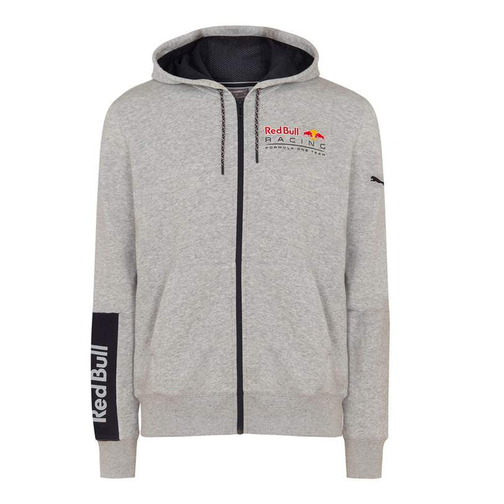 Puma Red Bull Racing Logo Hoodie Sweat Jacket - Men - Grey