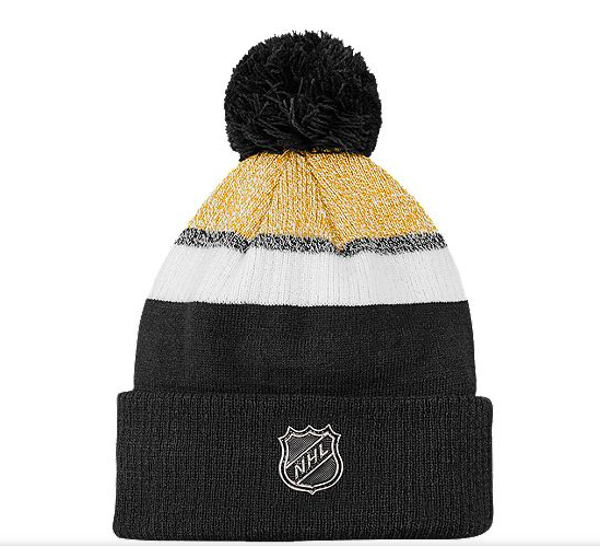 Boston Bruins Fanatics Branded Authentic Pro Rinkside Goalie Bonnet à revers avec pompon - Homme - Noir/Or