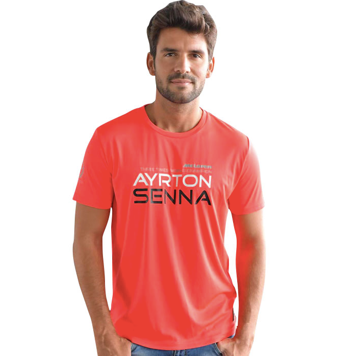 T-shirt Ayrton Senna McLaren - Homme - Rouge Fusée