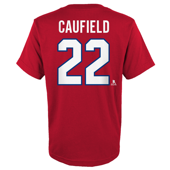 T-shirt Cole Caufield #22 des Canadiens de Montréal LNH Authentique - Jeune - Rouge