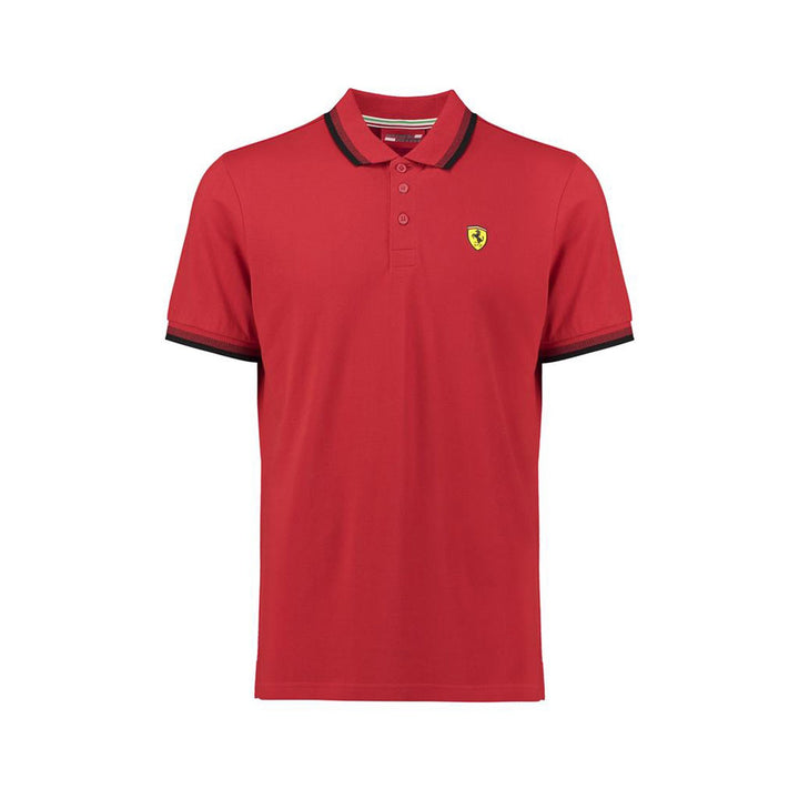 Scuderia Ferrari Button Up Collar Polo - Hombre - Rojo
