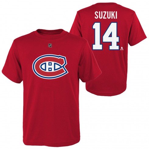 T-shirt #14 Nick Suzuki des Fanatiques de la jeunesse des Canadiens de Montréal - Jeune - Rouge
